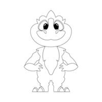 Fabulous, interesting and funny dinosaur. Coloring style vector