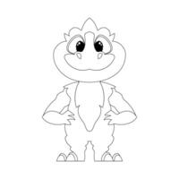 Fabulous, interesting and funny dinosaur. Coloring style vector