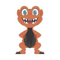 Mystical, fabulous funny dinosaur. Cartoon style vector