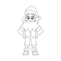 Kind and sweet Santa Claus, the main character of the New Year holidays. Coloring style vector