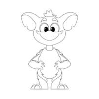 Fabulous, interesting and funny dinosaur. Coloring style vector