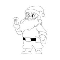 Kind and sweet Santa Claus, the main character of the New Year holidays. Coloring style vector