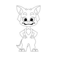 Fabulous, interesting and funny dinosaur. Coloring style vector