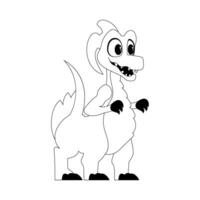 Fabulous, interesting and funny dinosaur. Coloring style vector