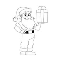 Kind and sweet Santa Claus, the main character of the New Year holidays. Coloring style vector