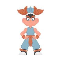 Cartoon funny and fabulous Viking warrior. Cartoon style vector