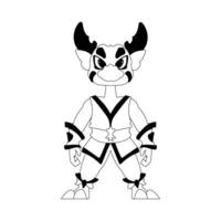 A cartoon character with horns and a sword vector