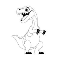 Fabulous, interesting and funny dinosaur. Coloring style vector