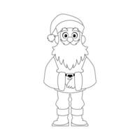 Kind and sweet Santa Claus, the main character of the New Year holidays. Coloring style vector