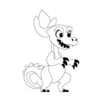 Fabulous, interesting and funny dinosaur. Coloring style vector
