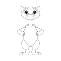 Fabulous, interesting and funny dinosaur. Coloring style vector