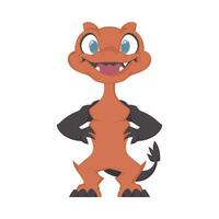 Mystical, fabulous funny dinosaur. Cartoon style vector