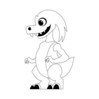 Fabulous, interesting and funny dinosaur. Coloring style vector