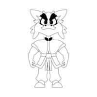 A cartoon character with a black and white background vector