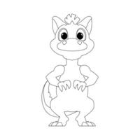 Fabulous, interesting and funny dinosaur. Coloring style vector