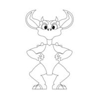 Fabulous, interesting and funny dinosaur. Coloring style vector