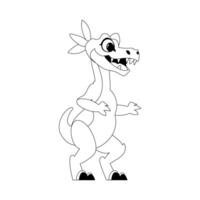 Fabulous, interesting and funny dinosaur. Coloring style vector