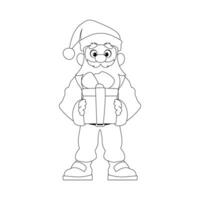 Kind and sweet Santa Claus, the main character of the New Year holidays. Coloring style vector