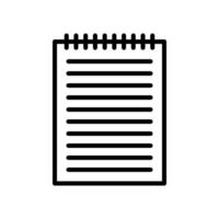 Notes, notebook icon in line style design isolated on white background. Editable stroke. vector
