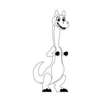 Fabulous, interesting and funny dinosaur. Coloring style vector