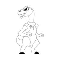 Fabulous, interesting and funny dinosaur. Coloring style vector