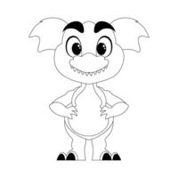 Fabulous, interesting and funny dinosaur. Coloring style vector