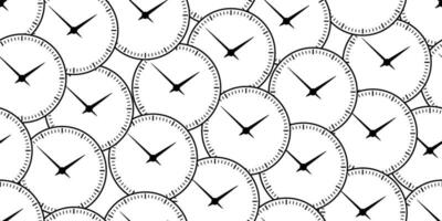 black white clock seamless pattern vector