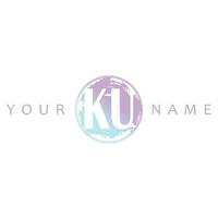 KU Initial Logo Watercolor Vector Design