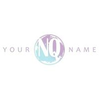 NQ Initial Logo Watercolor Vector Design