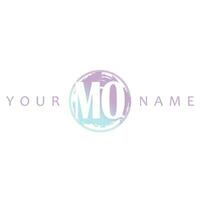 MO Initial Logo Watercolor Vector Design