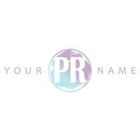 PR Initial Logo Watercolor Vector Design