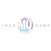 MQ Initial Logo Watercolor Vector Design