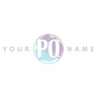 PO Initial Logo Watercolor Vector Design