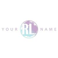 RL Initial Logo Watercolor Vector Design