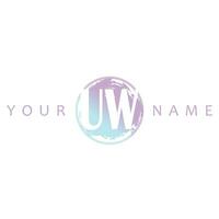 UW Initial Logo Watercolor Vector Design