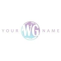 WG Initial Logo Watercolor Vector Design