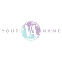 VA Initial Logo Watercolor Vector Design