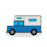 blue camper truck isolated on white vector