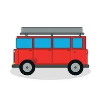 red camper van isolated on white vector