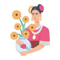 de moda mexicano mujer vector