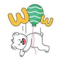 Trendy Bear Balloon vector