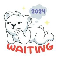 Trendy Waiting Bear vector