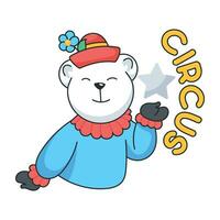 Trendy Circus Bear vector