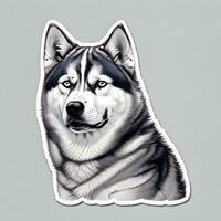 Siberian husky dog sticker vector art ai generate photo