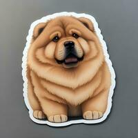 chow chow dog sticker vector art ai generate photo