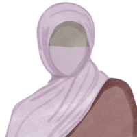 tecknad serie karaktär, muslim kvinnor bär hijab med bedjande, kreativ med illustration i platt design. png