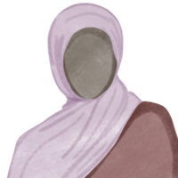 cartone animato carattere, musulmano donne indossare hijab con pregando, creativo con illustrazione nel piatto design. png
