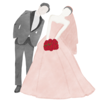 couple de amour.créatif avec illustration dans plat conception.mariée mariage la cérémonie se marier.main dessiné. png