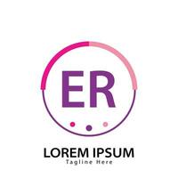 letter ER logo. E R. ER logo design vector illustration for creative company, business, industry. Pro vector