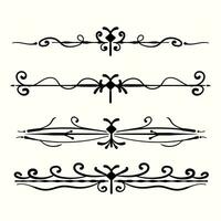 Dividers ornament line stroke. Ornamental curls and swirls. Decorative Borders and Frames vector
